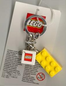 2 x 4 Brick - Yellow Key Chain with 2 x 2 Square Lego Logo Tile (4202583)