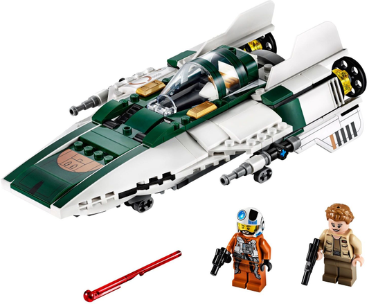 LEGO 75248 Resistance A-Wing Starfighter used set with box and instructions, light patina on white parts