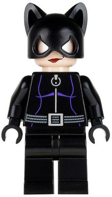 Catwoman - Black Suit with Dark Purple Trim, Red Lips (BAT003)