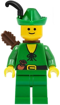 cas240a Forestman - Pouch, Green Hat, Black Feather, Quiver