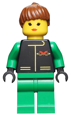 LEGO Extreme Team - Green, Green Legs, Brown Ponytail Hair (ext016)