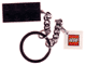 2 x 4 Brick - Black Key Chain with 2 x 2 Square Lego Logo Tile (KC029)