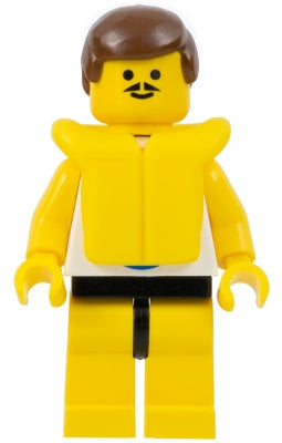 LEGO Surfboard on Ocean - Yellow Legs, Brown Male Hair, Life Jacket (par032)