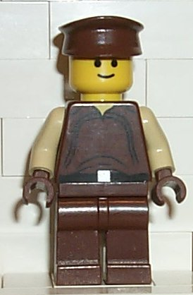 Naboo Security Officer - Brown Uniform, Yellow Head, Police Hat (sw0022)