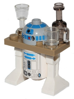Astromech Droid, R2-D2 - Dark Tan Serving Tray, Light Bluish Gray Head (SW0217A)