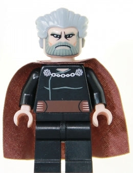 Count Dooku - Light Bluish Gray Swept Back Hair, Reddish Brown Cape, Large Eyes (SW0224)
