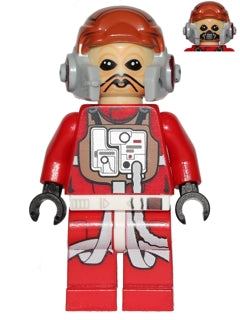 Ten Numb - Red Pilot Suit, Tan Head, B-Wing Pilot Helmet (SW0556)
