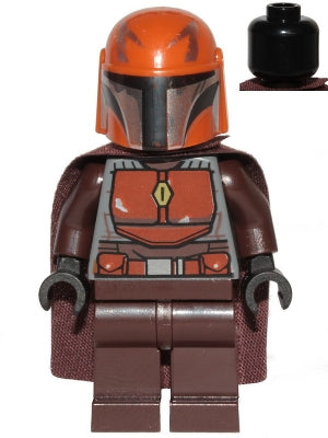 Mandalorian Tribe Warrior - Male, Dark Brown Cape, Dark Orange Helmet (SW1079)
