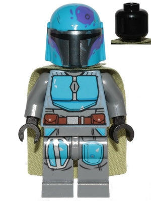 Mandalorian Tribe Warrior - Male, Olive Green Cape, Dark Azure Helmet (SW1080)