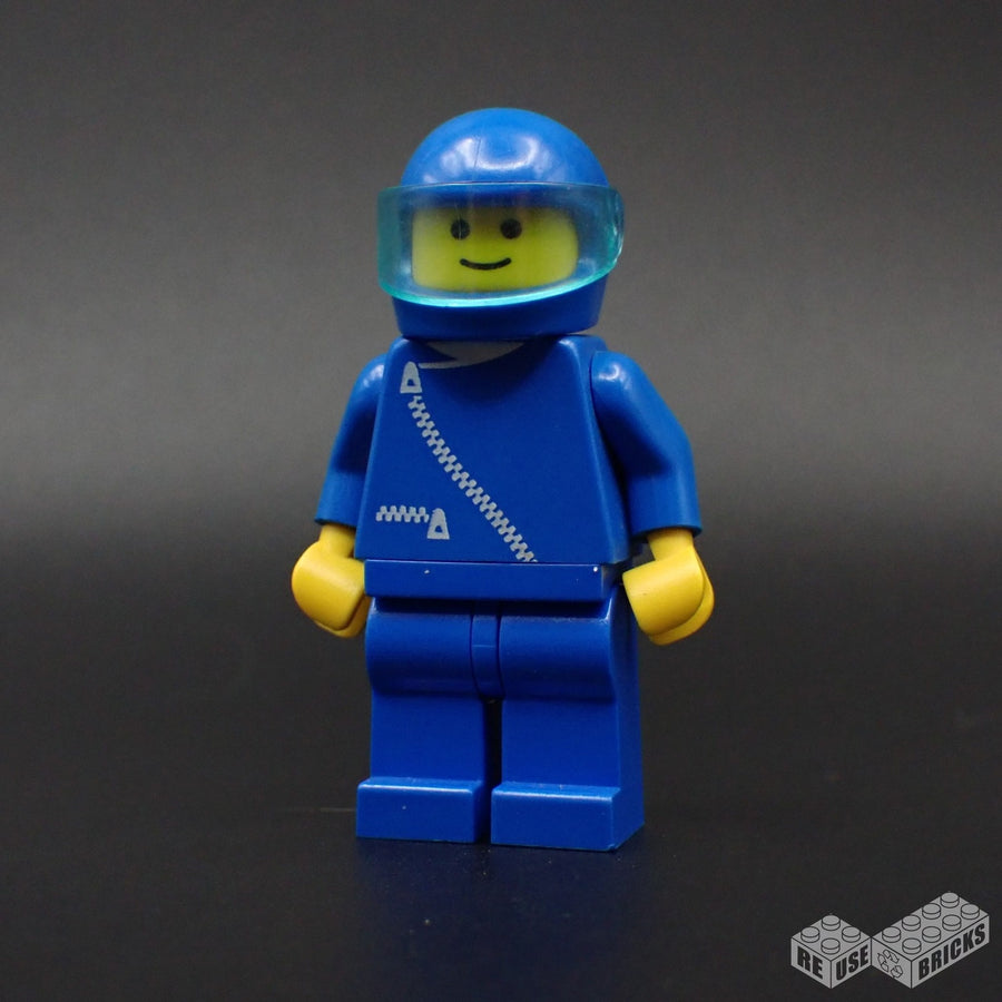 LEGO Jacket with Zipper - Blue, Blue Legs, Blue Helmet, Trans-Light Blue Visor (zip004)