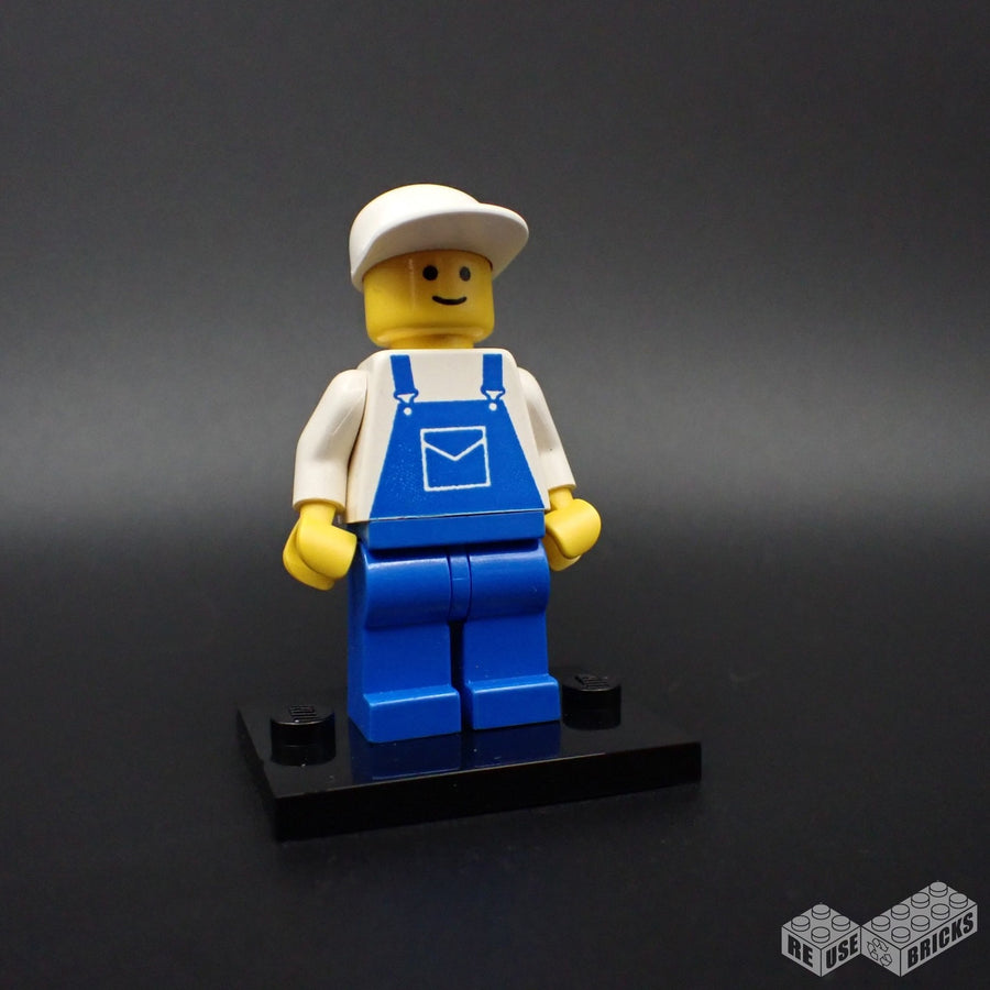 LEGO Overalls Blue with Pocket, Blue Legs, White Cap (ovr011)