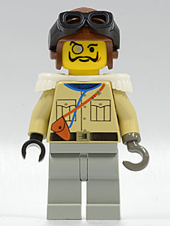 [ADV004] Lord Sam Sinister / Baron von Barron - Tan Shirt, Light Gray Legs, Brown Aviator Cap, Black Goggles, White Epaulettes
