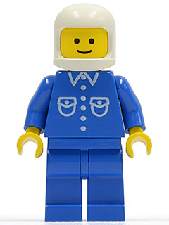 but017 Shirt with 6 Buttons - Blue, Blue Legs, White Classic Helmet