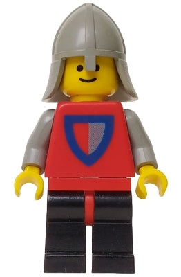 cas074 Classic - Knight, Shield Red/Gray, Black Legs with Red Hips, Light Gray Neck-Protector