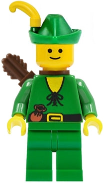 cas123a Forestman - Pouch, Green Hat, Yellow Feather, Quiver