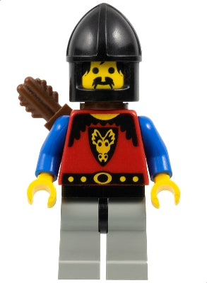 cas245 Dragon Knights - Knight 1, Light Gray Legs with Black Hips, Black Chin-Guard, Quiver