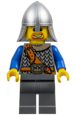 cas407 Fantasy Era - Crown Knight Scale Mail with Chest Strap, Helmet with Neck Protector, Beard Around Mouth