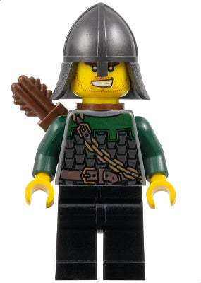 [CAS457] Kingdoms - Dragon Knight Scale Mail with Chain and Belt, Helmet with Neck Protector, Quiver, Bared Teeth