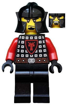[CAS537] Castle - Dragon Knight Scale Mail with Dragon Shield, Cheek Protection Helmet, Bushy Eyebrows