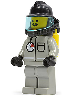 firec011 Fire - Air Gauge and Pocket, Light Gray Legs, Black Fire Helmet