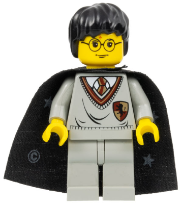 hp005 Harry Potter - Gryffindor Shield Torso, Light Gray Legs, Black Cape with Stars