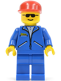 jbl001 Jacket Blue - Blue Legs, Red Cap, Sunglasses