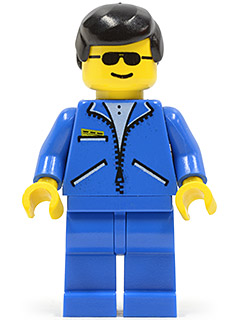 jbl007 Jacket Blue - Blue Legs, Black Male Hair, Sunglasses