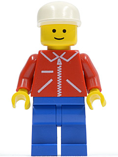 jred003 Jacket Red with Zipper - Red Arms - Blue Legs, White Cap