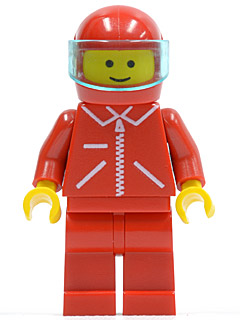 jred007 Jacket Red with Zipper - Red Arms - Red Legs, Red Helmet, Trans-Light Blue Visor