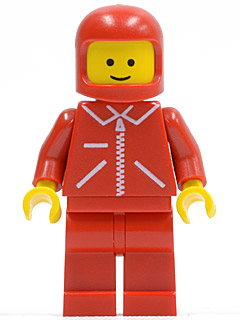 jred018 Jacket Red with Zipper - Red Arms - Red Legs, Red Classic Helmet