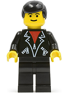 lea001 Leather Jacket with Zippers - Black Legs, Black Male Hair, Eyebrows