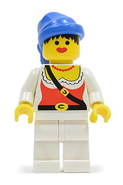 pi056 Pirate Female, White Legs, Blue Bandana