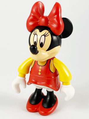 mck004 Minnie Mouse Figure with Red Dress, Yellow Sleeves, and Red Shoes