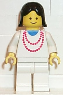 ncklc006 Necklace Red - White Legs, Black Female Hair