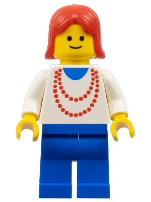 ncklc007 Necklace Red - Blue Legs, Red Female Hair