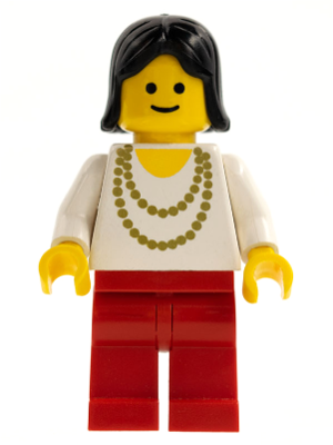 ncklc012 Necklace Gold - Red Legs, Black Female Hair