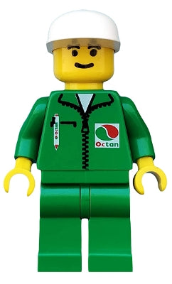 Octan - Green Jacket with Pen, Green Legs, White Cap