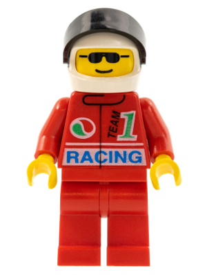 oct031 Octan - Racing, Red Legs, White Helmet, Black Visor