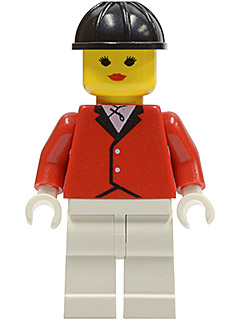 par012 Red Riding Jacket - White Legs, Black Construction Helmet