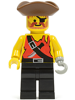 pi024 Pirate Shirt with Knife, Black Legs, Brown Pirate Triangle Hat