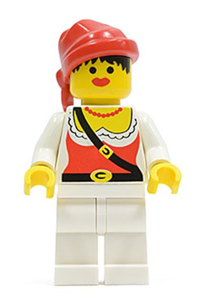 pi058 Pirate Female, White Legs, Red Bandana
