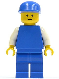 pln010 Plain Blue Torso with White Arms, Blue Legs, Blue Cap