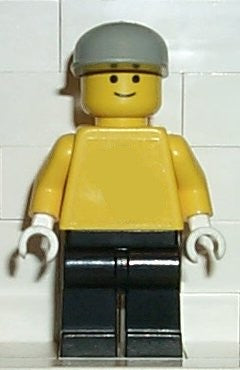 pln092 Plain Yellow Torso with Yellow Arms, Black Legs, Light Gray Cap