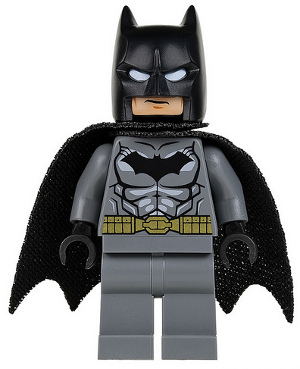 Batman - Dark Bluish Gray Suit, Gold Belt, Black Hands, Spongy Cape (sh0151)