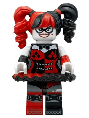 [SH0398] Harley Quinn - Pigtails, Black Eye Mask, Black and Red Tutu