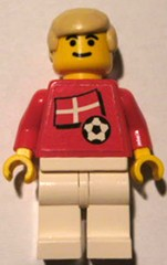 soc024s01 Soccer Player - Danish Player 2, Danish Flag Torso Sticker on Front, Black Number Sticker on Back