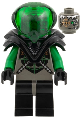 sp027 Insectoids Zotaxian Alien - Male, Gray and Green with Green Circuits and Silver Hoses, with Black Armor (Danny Longlegs / Corporal Steel)