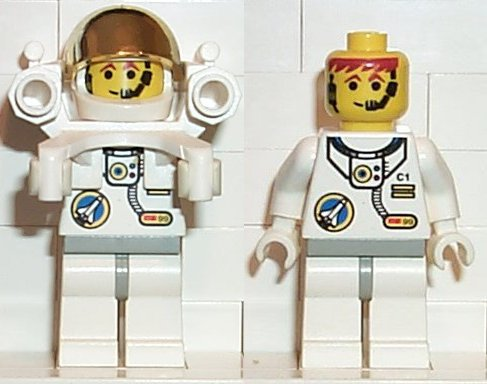 spp006 Space Port - Astronaut C1, White Legs with Light Gray Hips, Rocket Pack