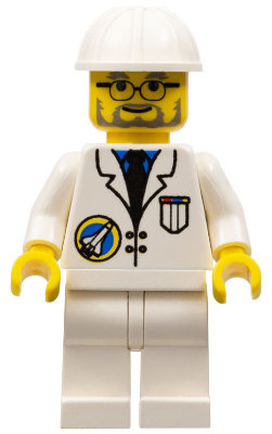 spp014 Space Port - Scientist, White Construction Helmet, White Legs