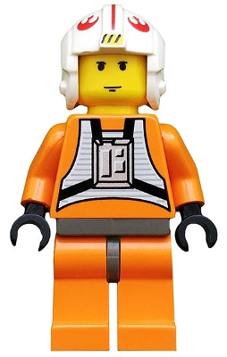 [SW0019] Luke Skywalker - Pilot Suit, Simple Torso and Helmet, Dark Gray Hips, Yellow Head